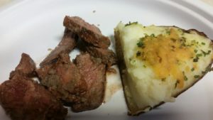 steak and twiced baked potatoes